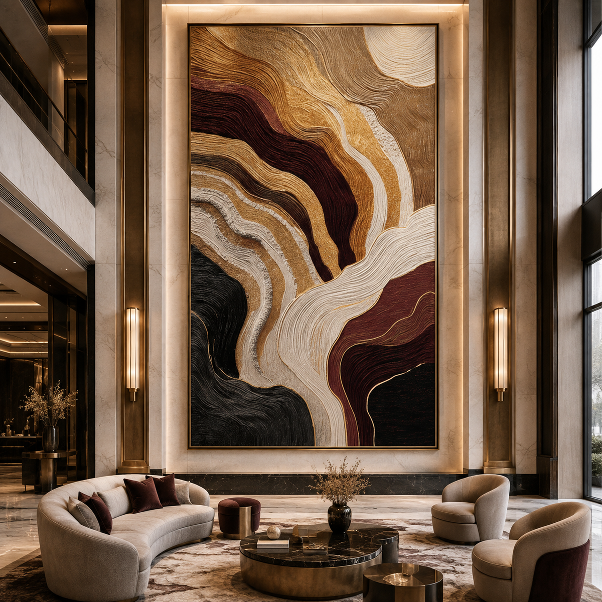 AVIORART Gold Strata Wall Art Canvas