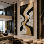 AVIORART Gold Stream Wall Art Canvas