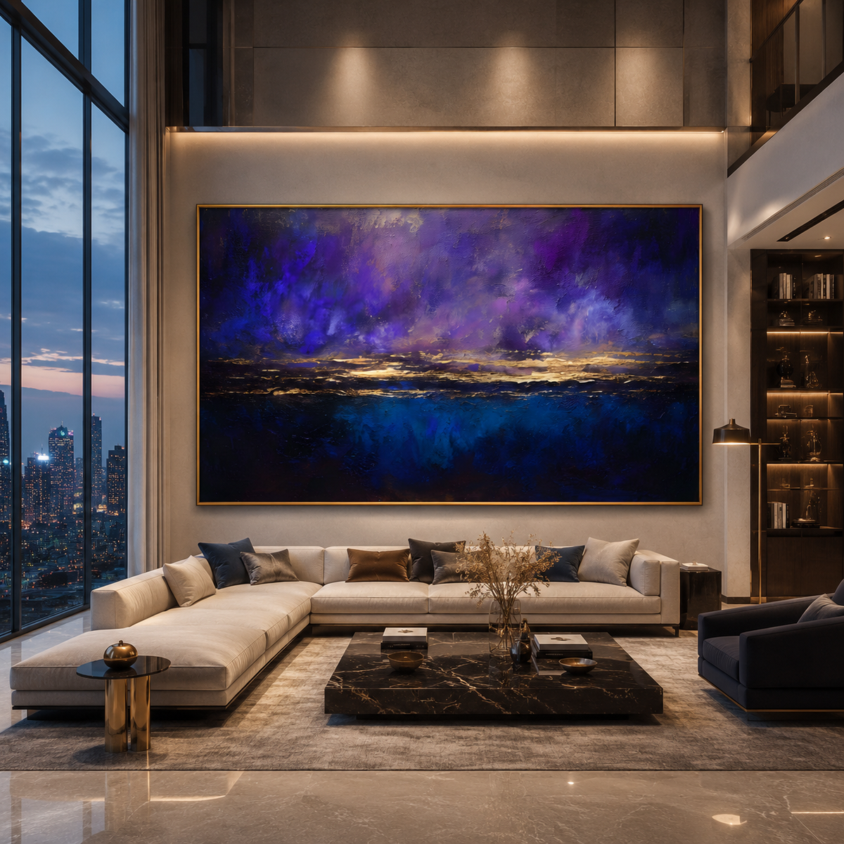 AVIORART Gold at Midnight Wall Art Canvas