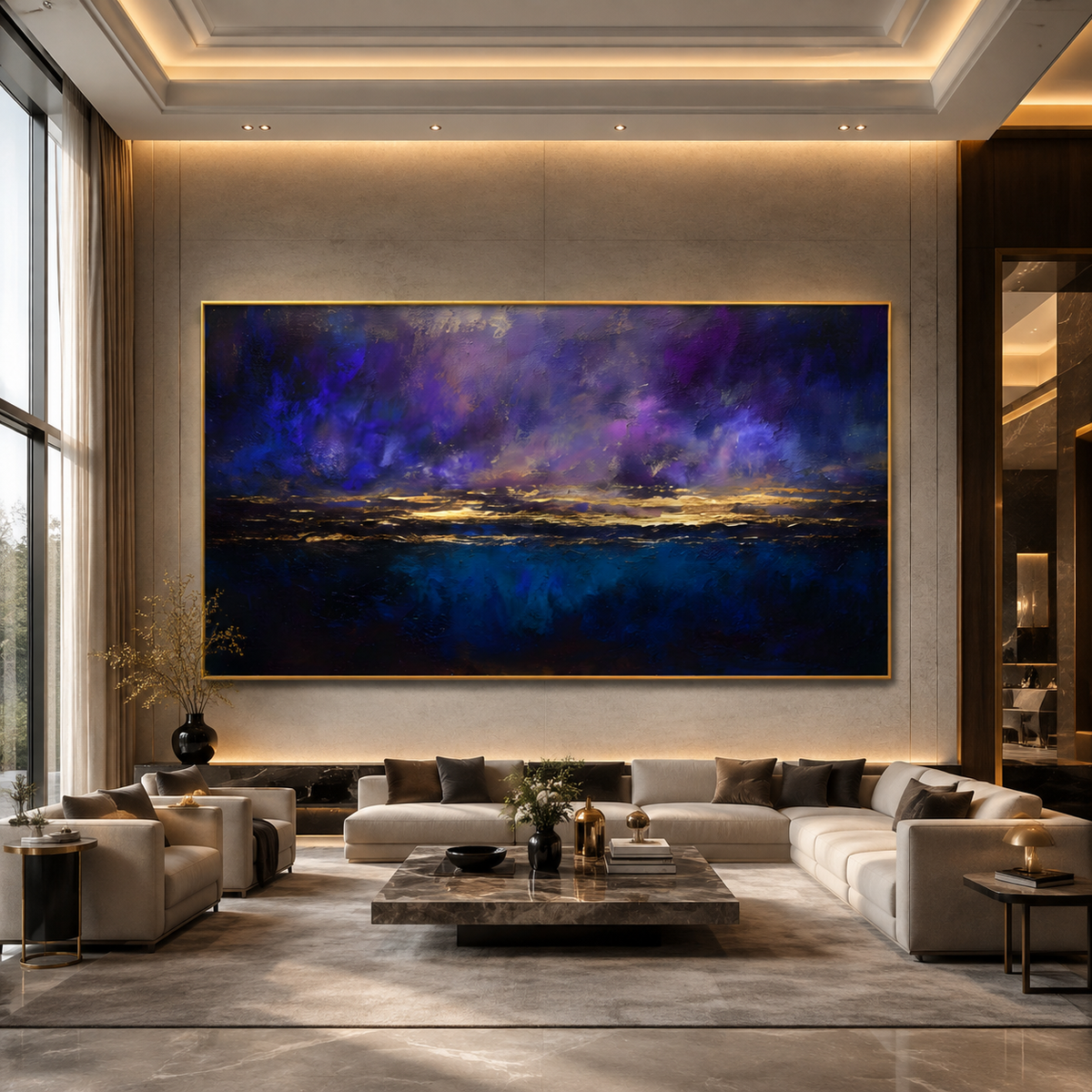 AVIORART Gold at Midnight Wall Art Canvas