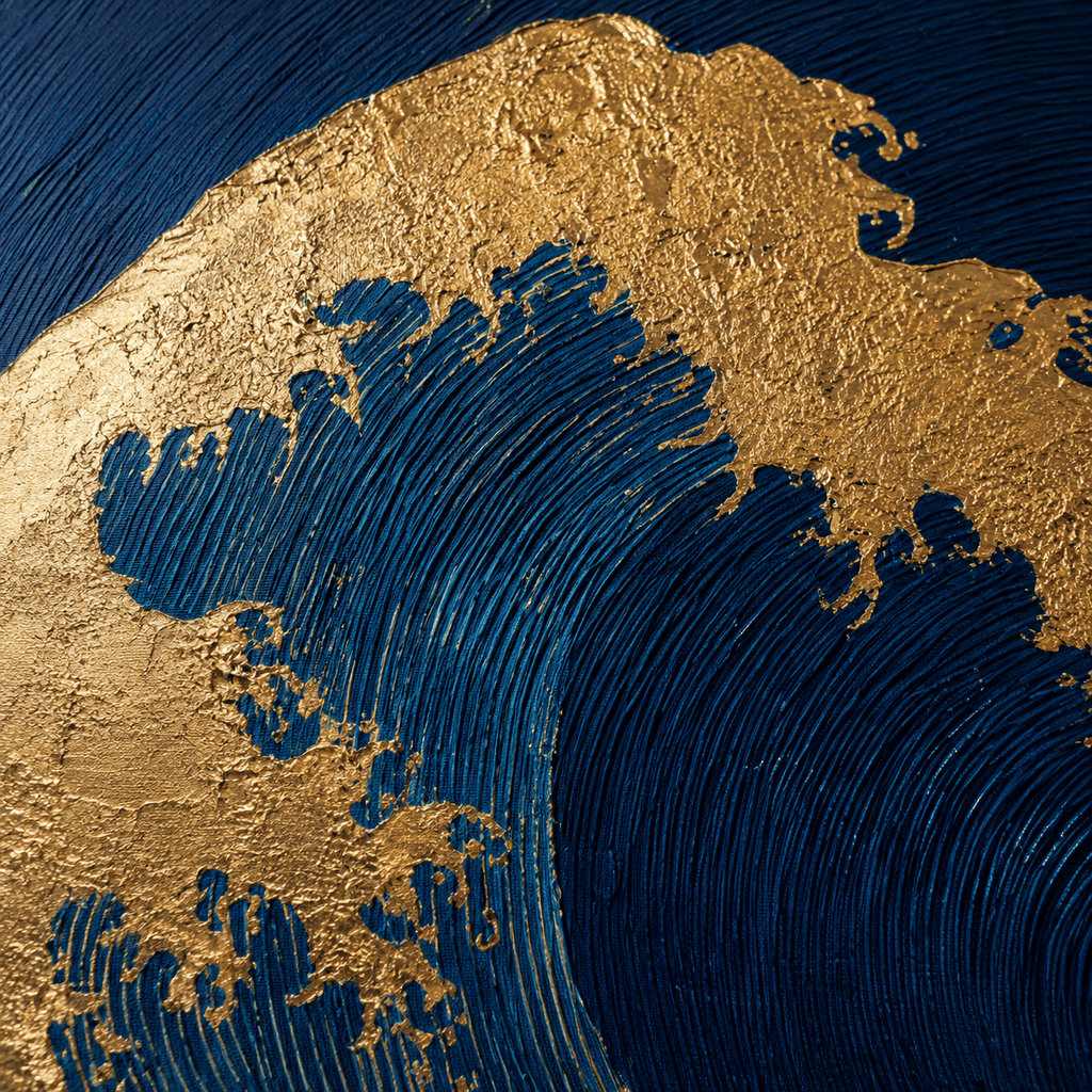 AVIORART Wave of Gold Wall Art Canvas