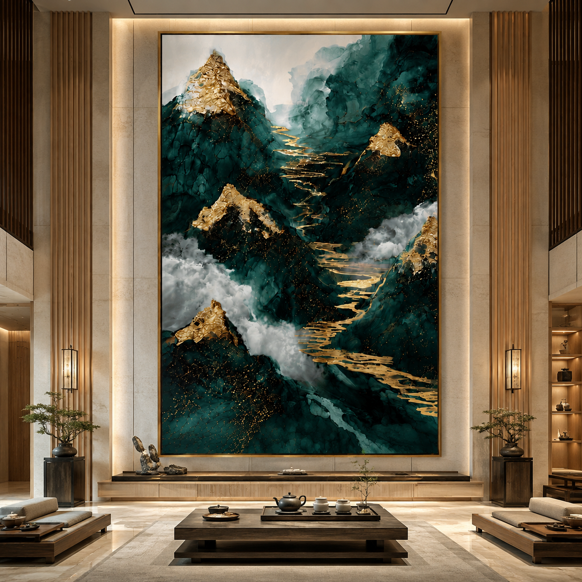 AVIORART Jade Mountains Wall Art Canvas