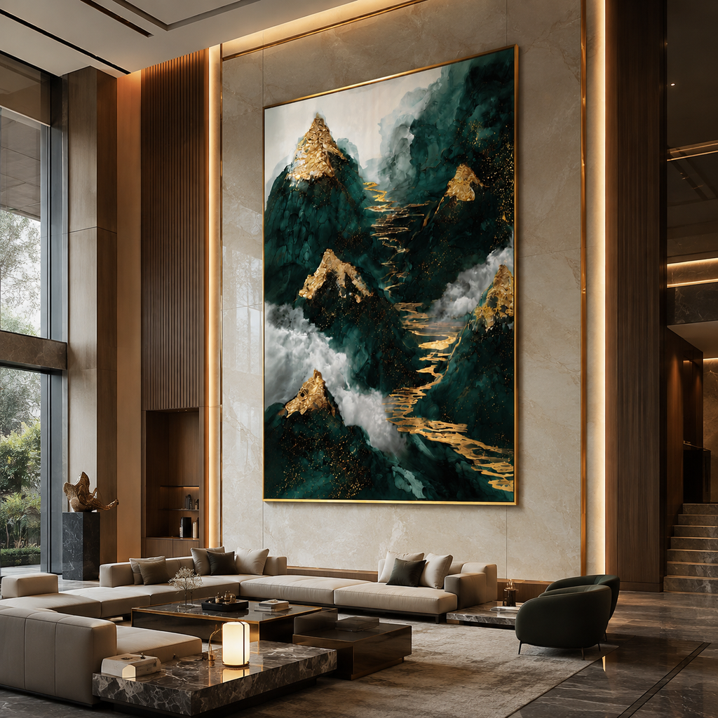 AVIORART Jade Mountains Wall Art Canvas