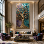 AVIORART Jeweled Fortune Tree Wall Art Canvas