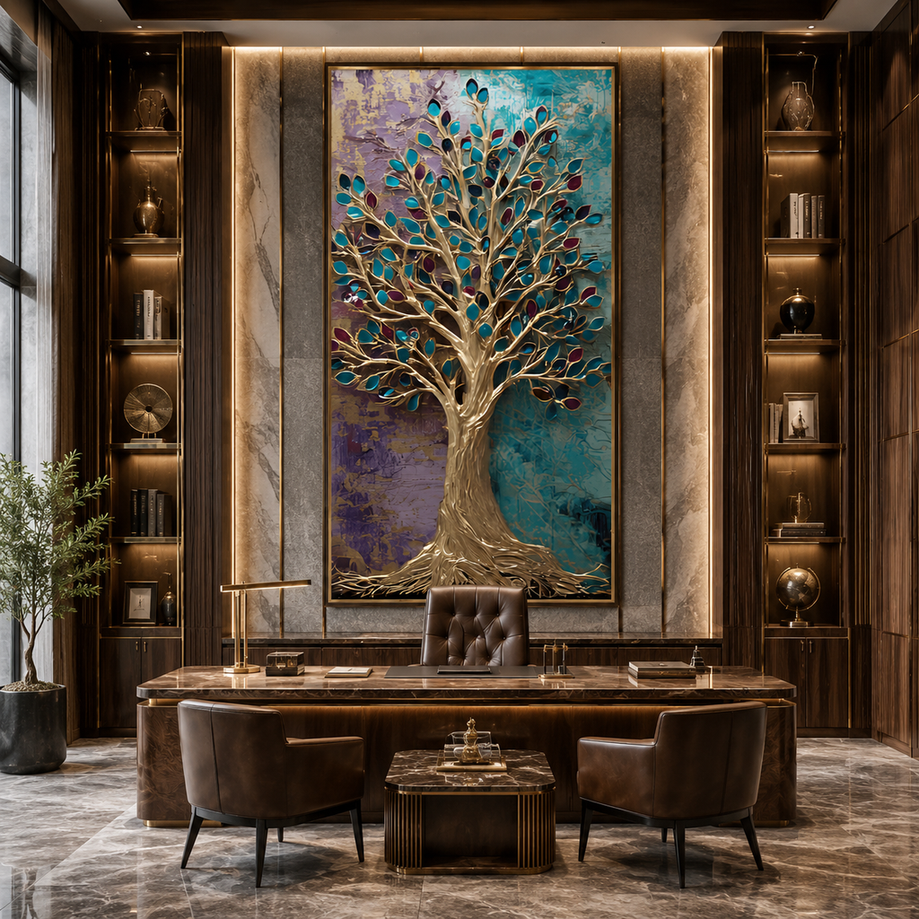 AVIORART Jeweled Fortune Tree Wall Art Canvas