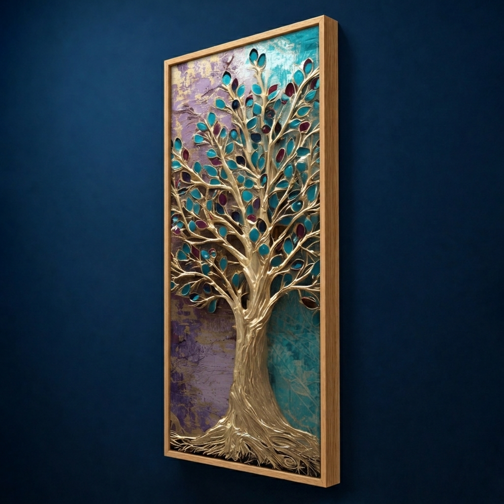AVIORART Jeweled Fortune Tree Wall Art Canvas