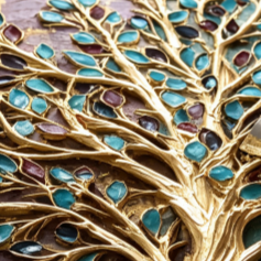 AVIORART Jeweled Fortune Tree Wall Art Canvas
