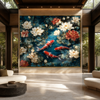 AVIORART Koi Lotus Wall Art Canvas