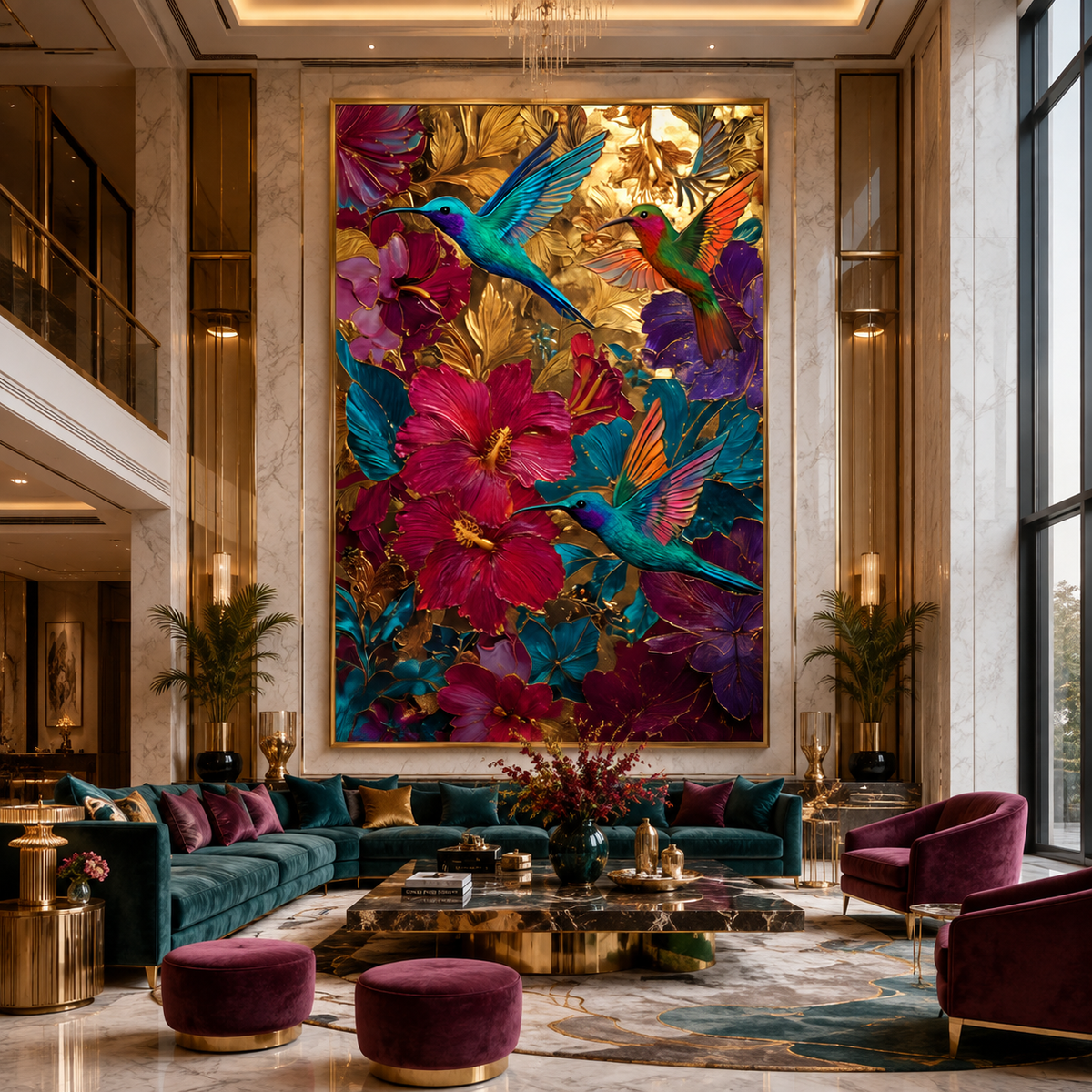AVIORART Lucky Hummingbirds Wall Art Canvas