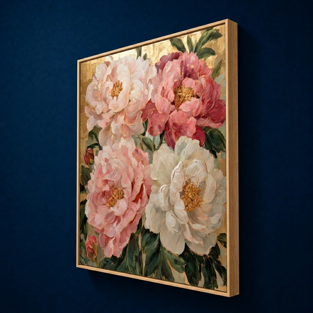 AVIORART Morning Peonies Wall Art Canvas