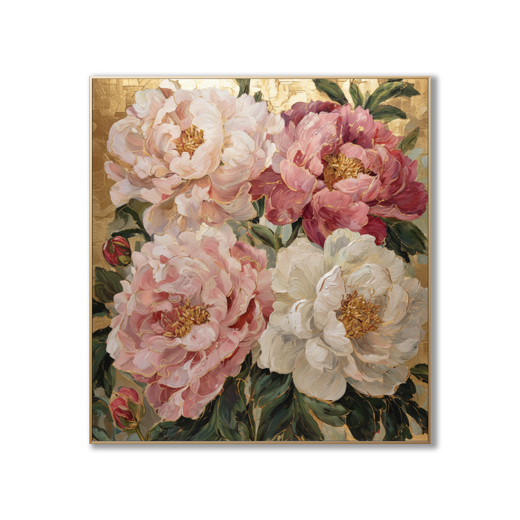 AVIORART Morning Peonies Wall Art Canvas