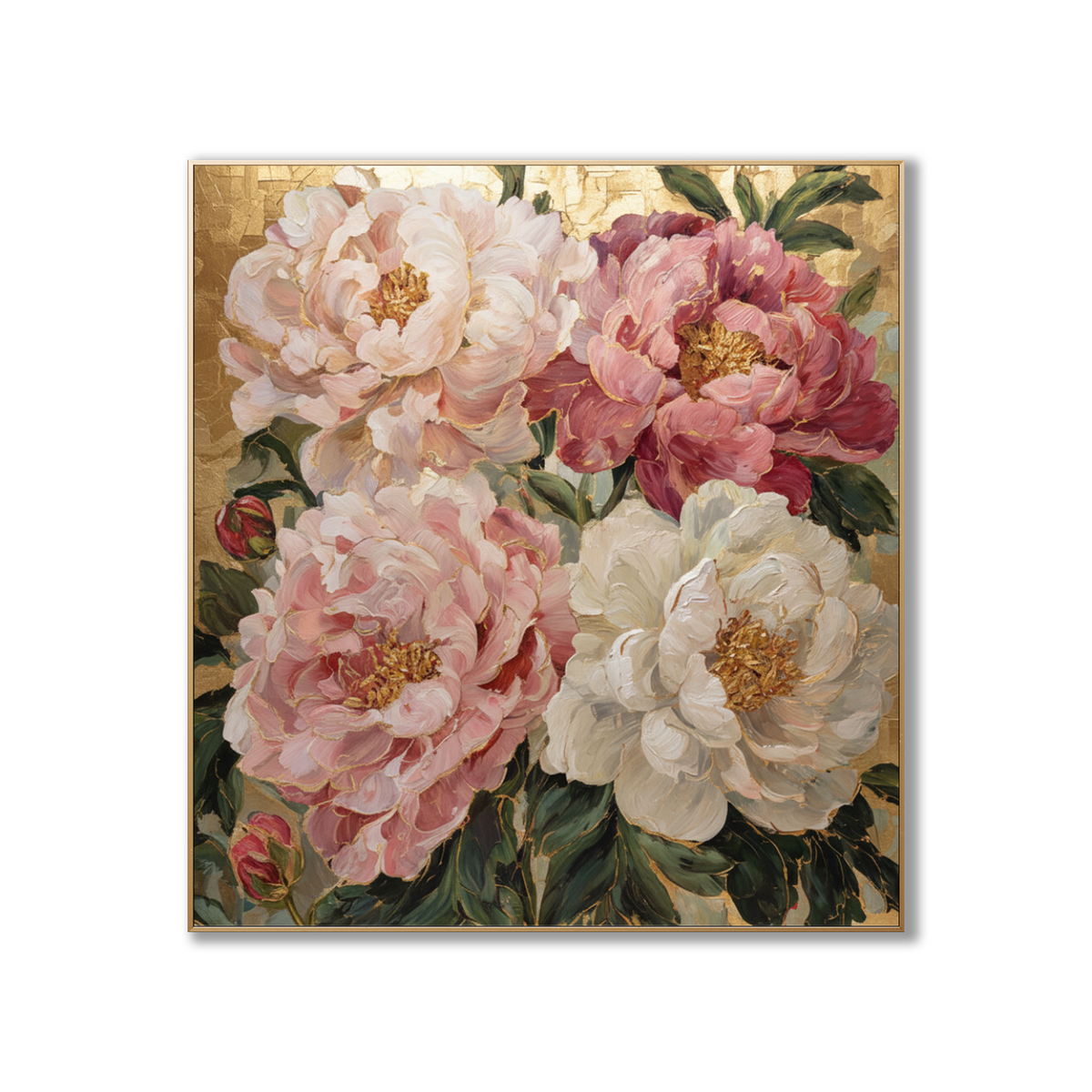 AVIORART Morning Peonies Wall Art Canvas