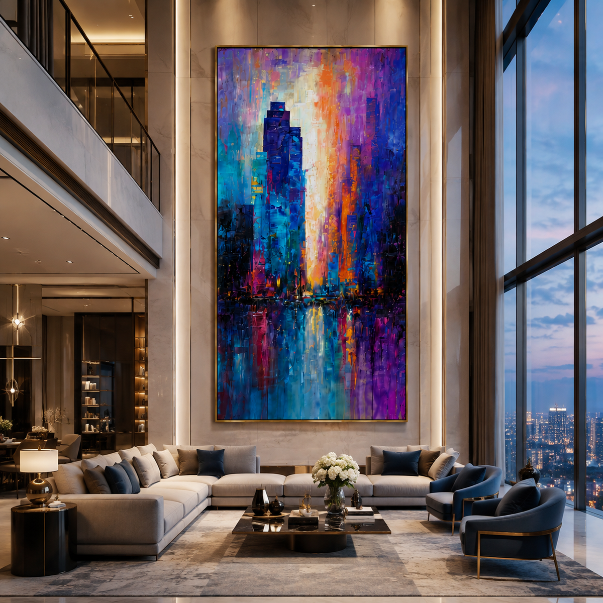 AVIORART Neon City Wall Art Canvas