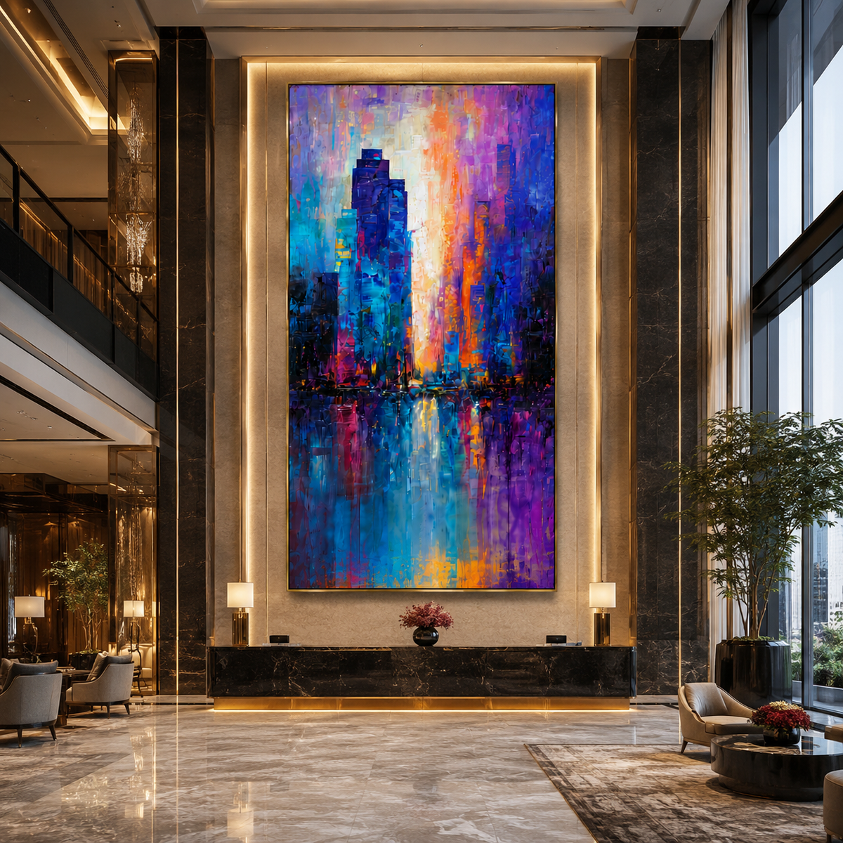 AVIORART Neon City Wall Art Canvas