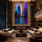 AVIORART Neon City Wall Art Canvas