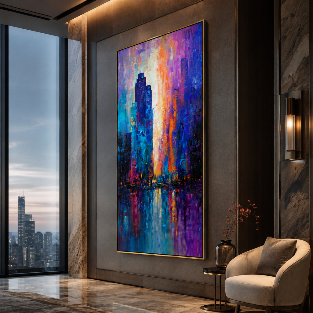 AVIORART Neon City Wall Art Canvas
