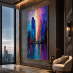 AVIORART Neon City Wall Art Canvas