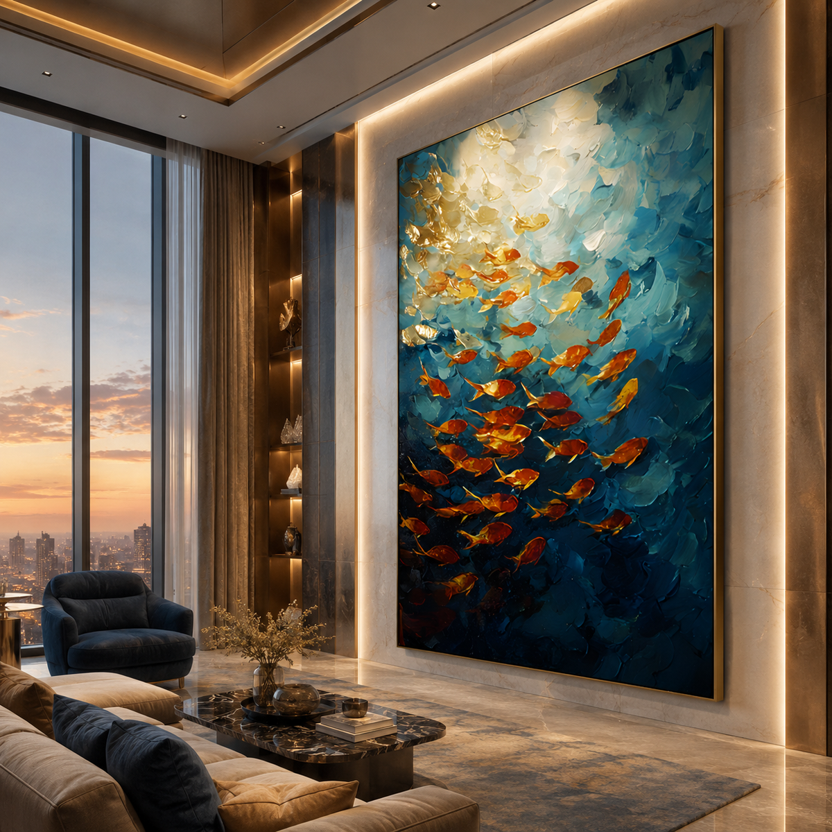 AVIORART Opulent Currents Wall Art Canvas