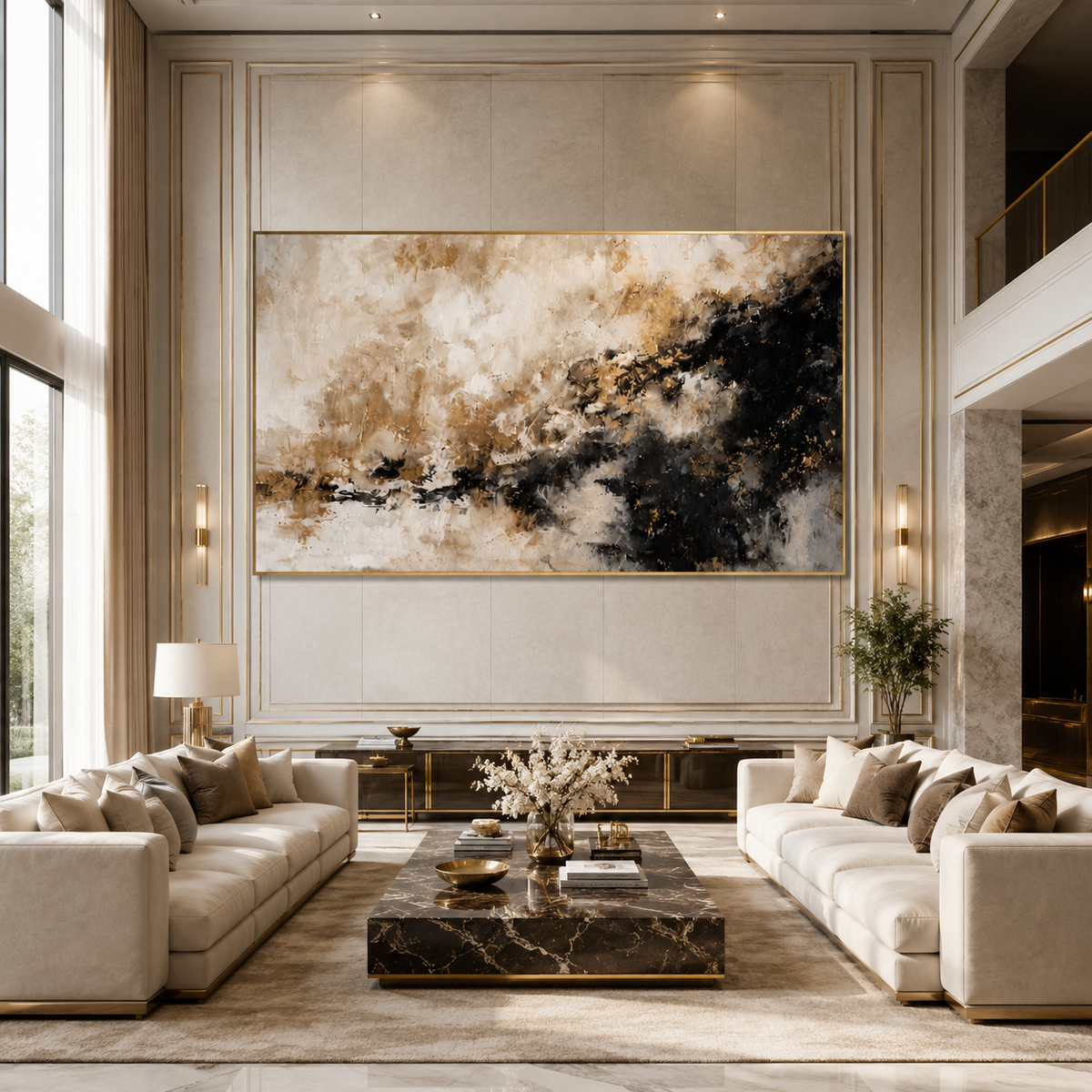 AVIORART Pale Gold Wall Art Canvas
