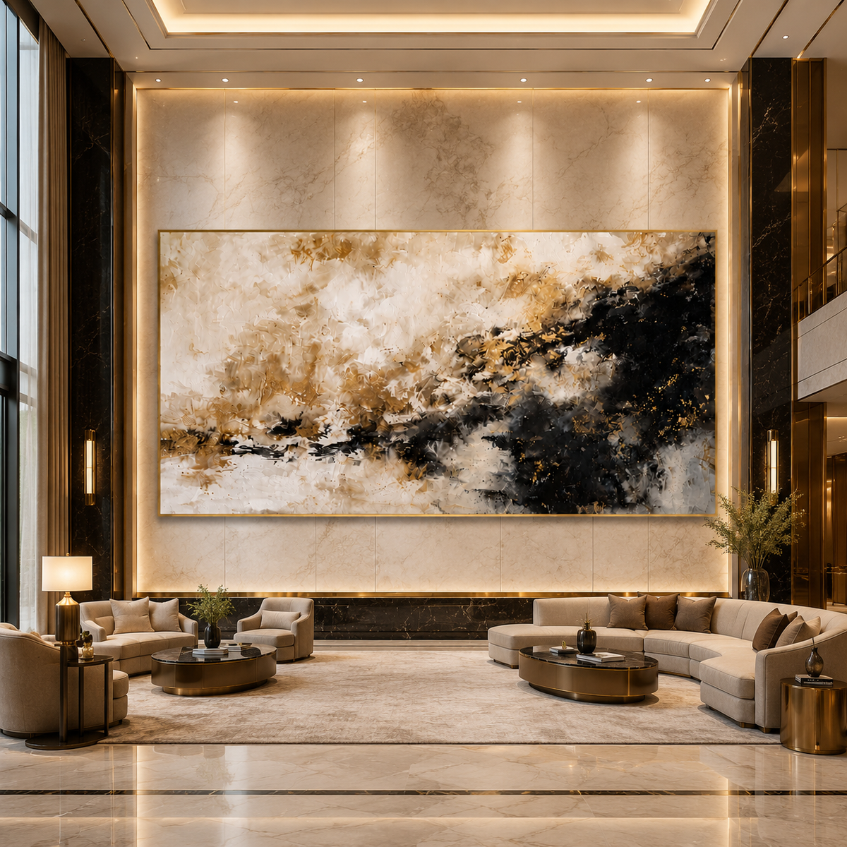 AVIORART Pale Gold Wall Art Canvas