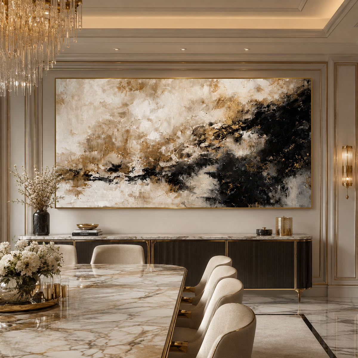 AVIORART Pale Gold Wall Art Canvas