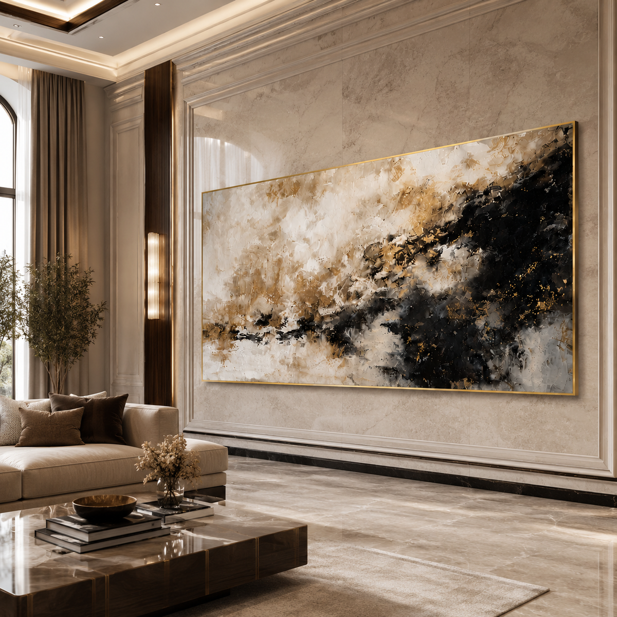 AVIORART Pale Gold Wall Art Canvas