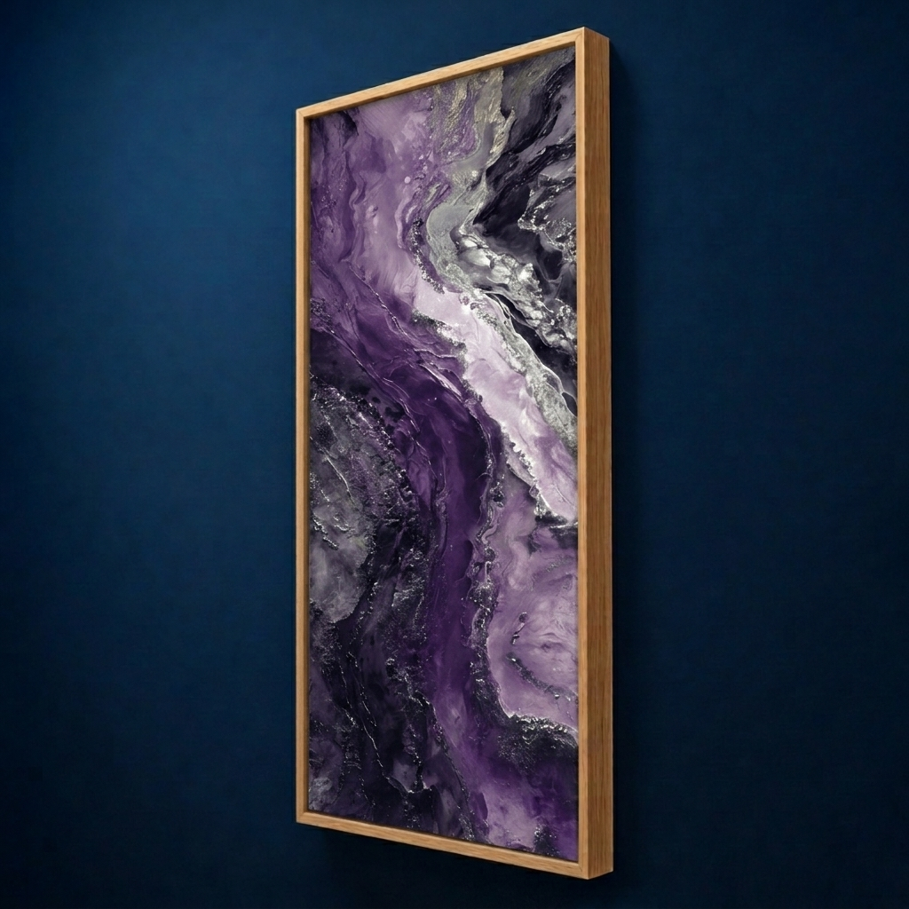 AVIORART Purple Marble Wall Art Canvas