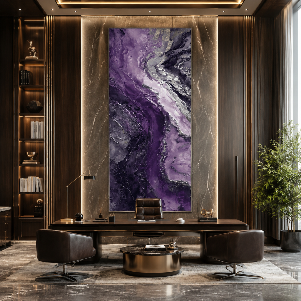 AVIORART Purple Marble Wall Art Canvas