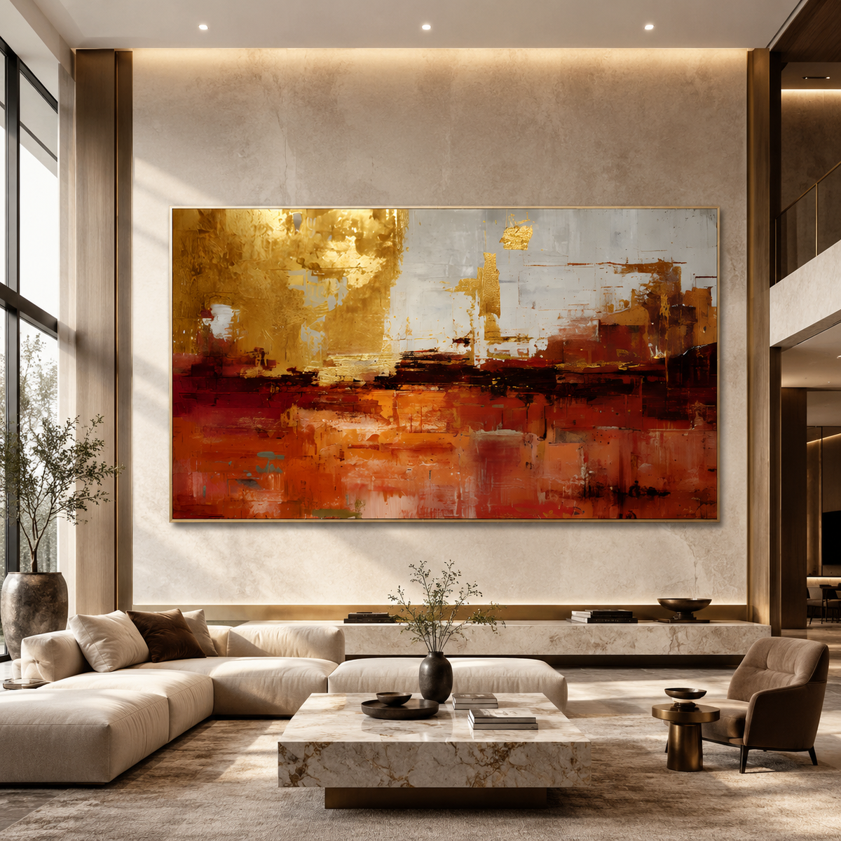 AVIORART Rust Gold Wall Art Canvas