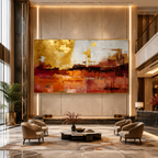 AVIORART Rust Gold Wall Art Canvas