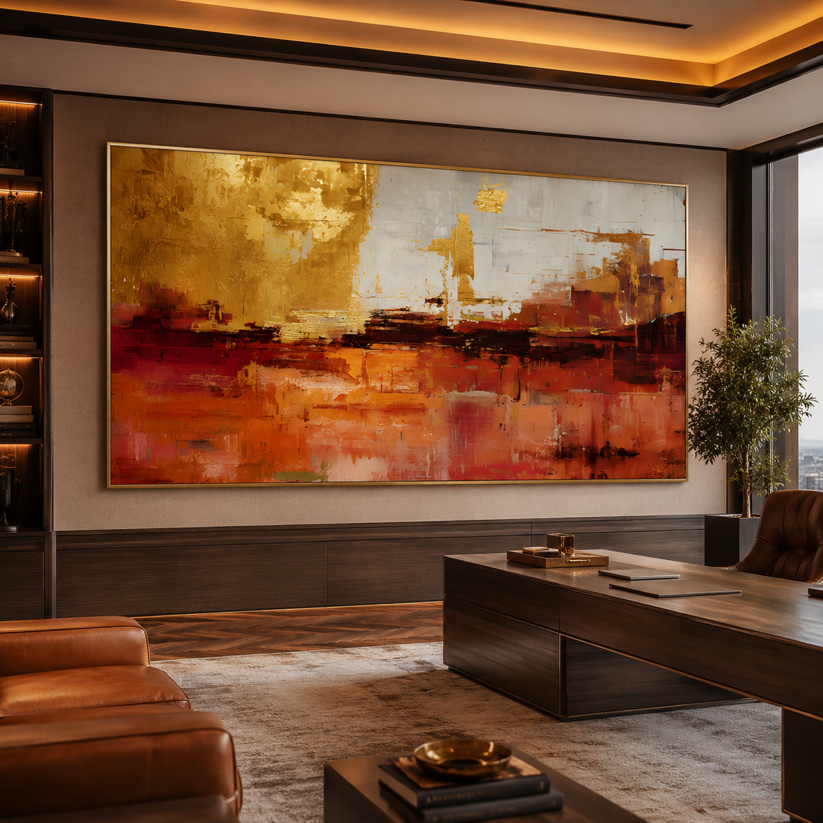 AVIORART Rust Gold Wall Art Canvas