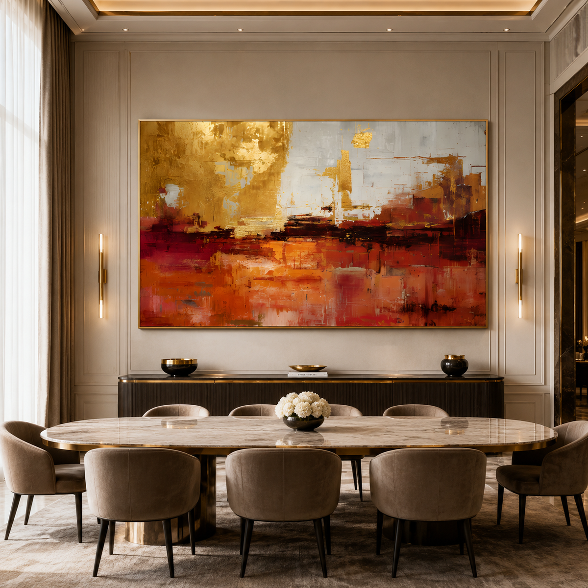 AVIORART Rust Gold Wall Art Canvas