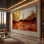 AVIORART Rust Gold Wall Art Canvas