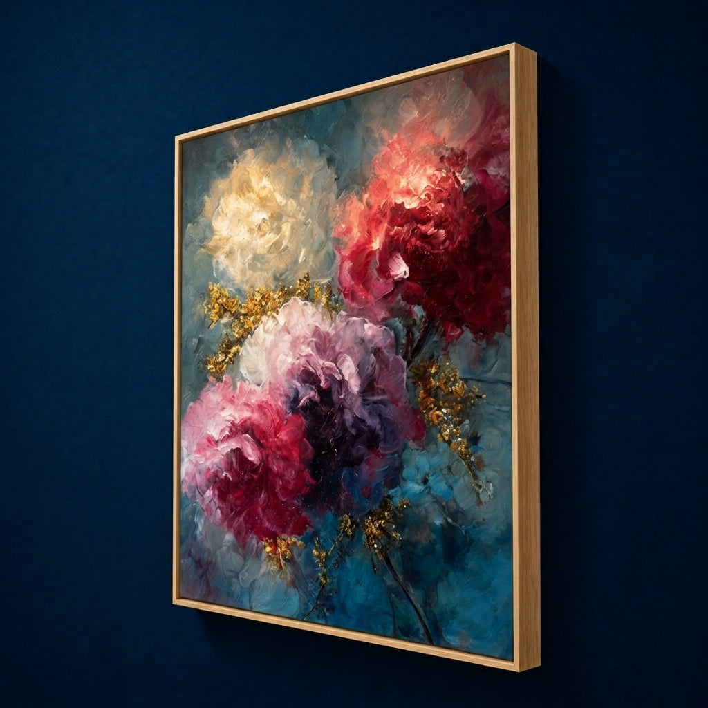 AVIORART Sapphire Blooms Wall Art Canvas