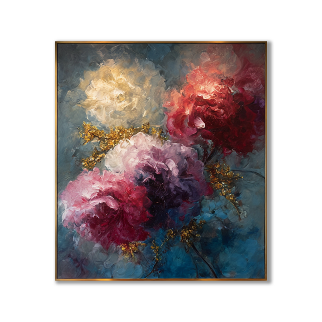 AVIORART Sapphire Blooms Wall Art Canvas