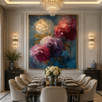 AVIORART Sapphire Blooms Wall Art Canvas