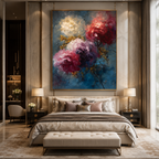 AVIORART Sapphire Blooms Wall Art Canvas