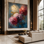 AVIORART Sapphire Blooms Wall Art Canvas