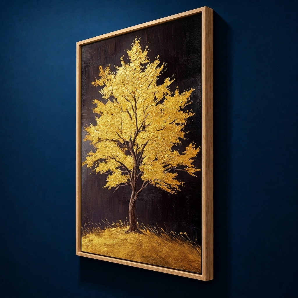 AVIORART Shimmering Leaves Wall Art Canvas