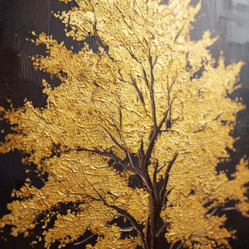 AVIORART Shimmering Leaves Wall Art Canvas