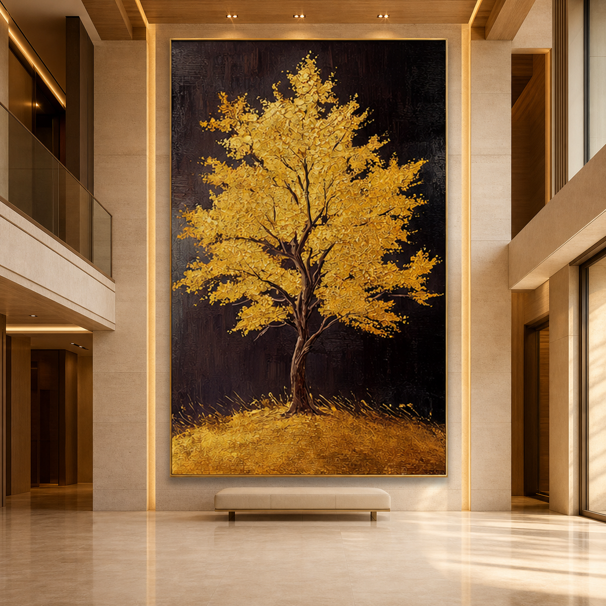 AVIORART Shimmering Leaves Wall Art Canvas