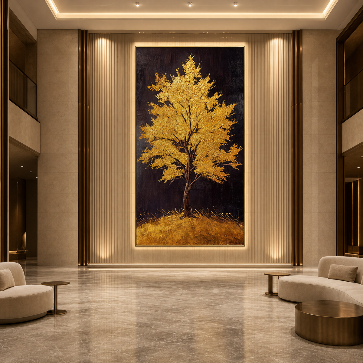 AVIORART Shimmering Leaves Wall Art Canvas