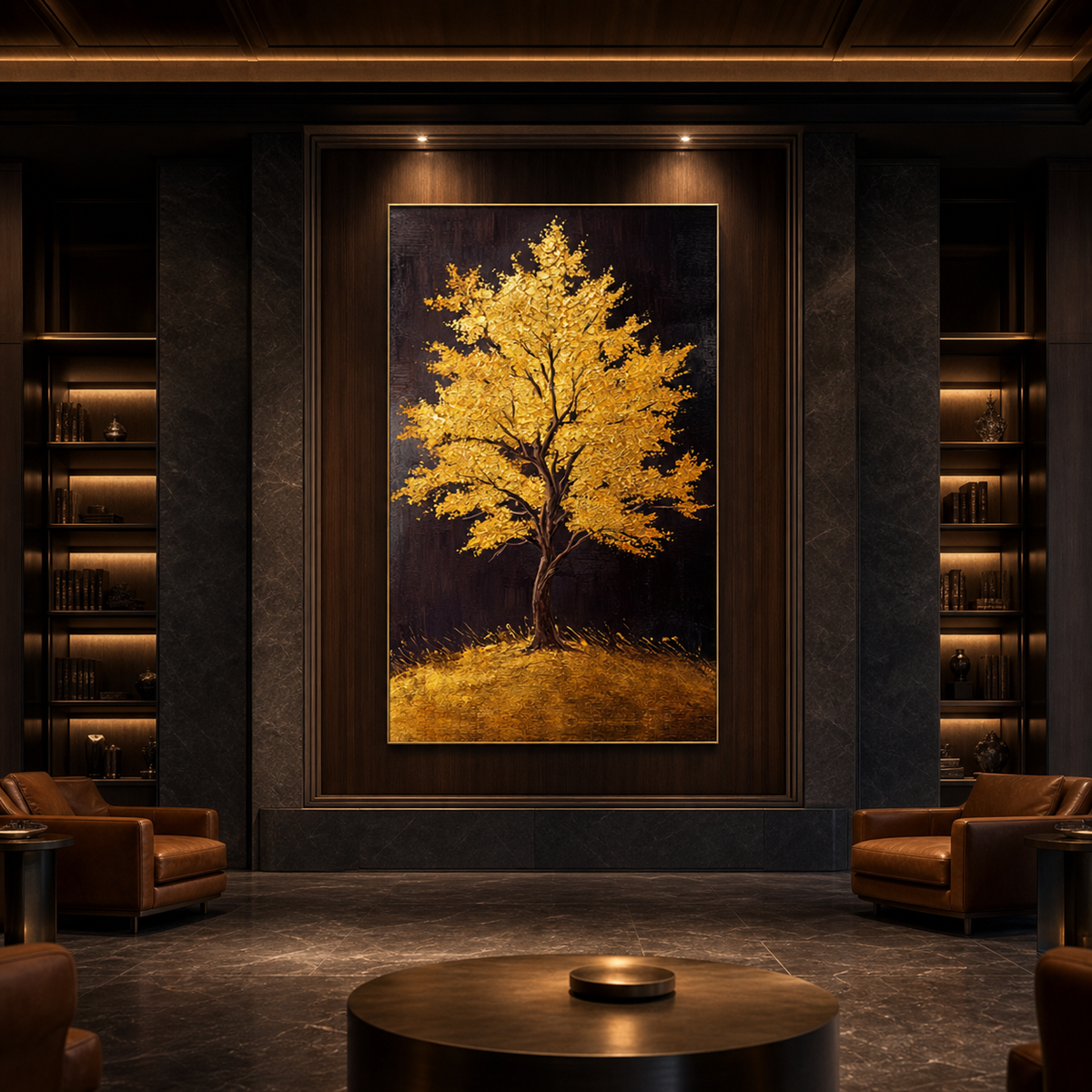AVIORART Shimmering Leaves Wall Art Canvas