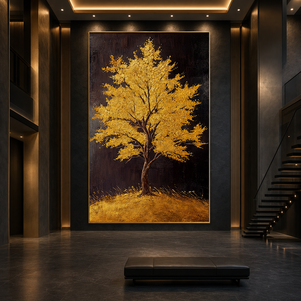 AVIORART Shimmering Leaves Wall Art Canvas