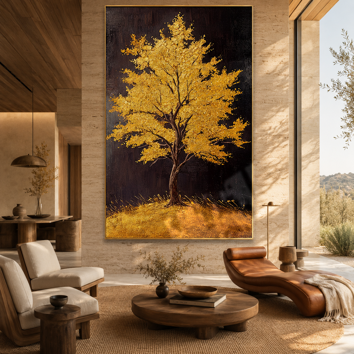 AVIORART Shimmering Leaves Wall Art Canvas