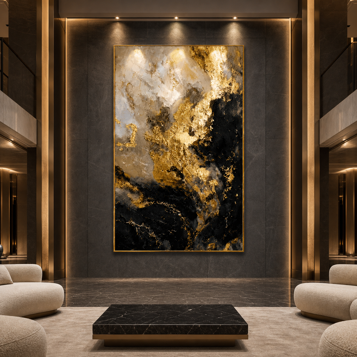 AVIORART Smoke Gold Wall Art Canvas