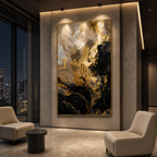 AVIORART Smoke Gold Wall Art Canvas