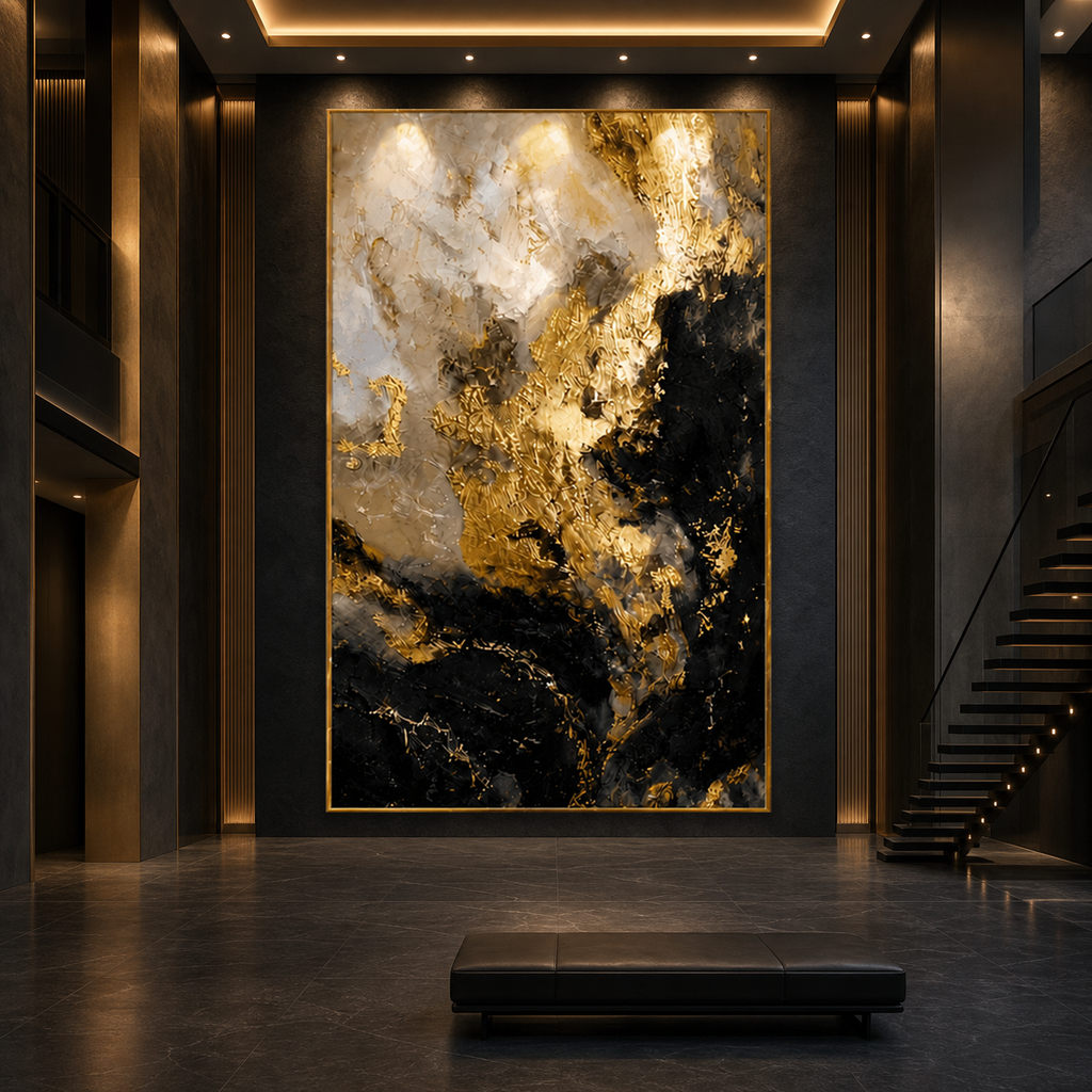 AVIORART Smoke Gold Wall Art Canvas