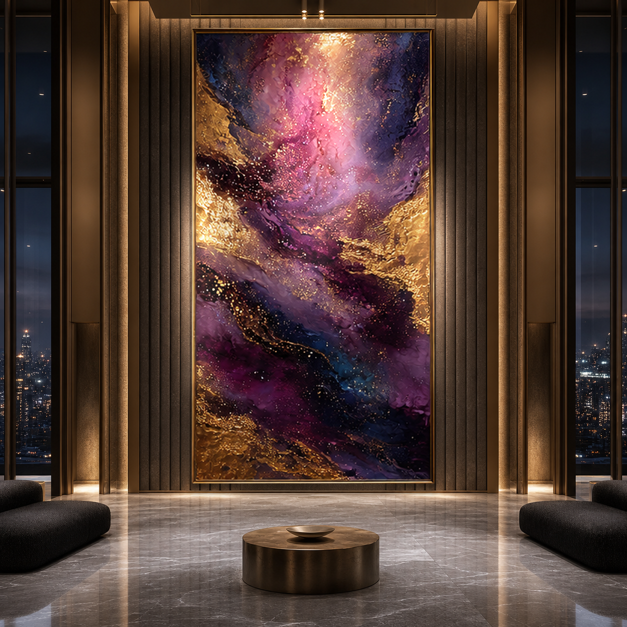 AVIORART Stardust Gold Wall Art Canvas