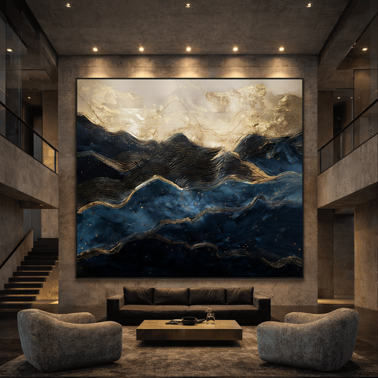 AVIORART Starlit Mountains Wall Art Canvas